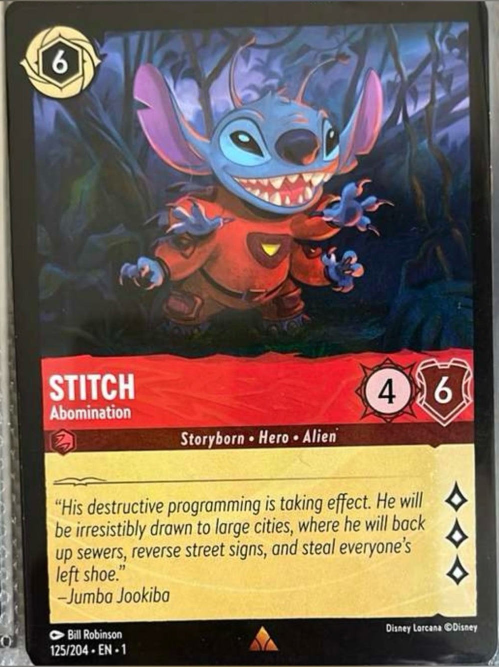 Stitch Abomination 125/204 Collectible Lorcana Card